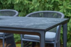 "Романо" обеденная группа на 6 персон, каркас темно-серый, роуп темно-серый