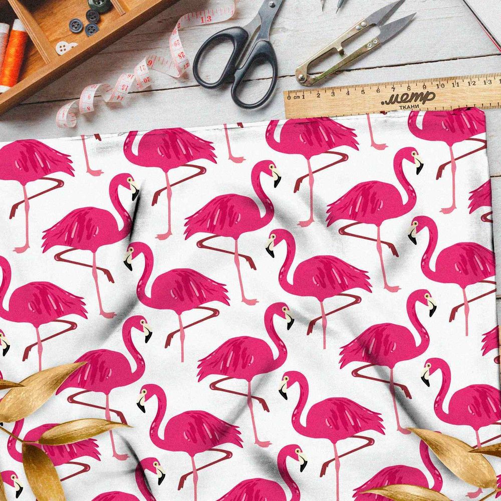 Ткань шифон розовый фламинго