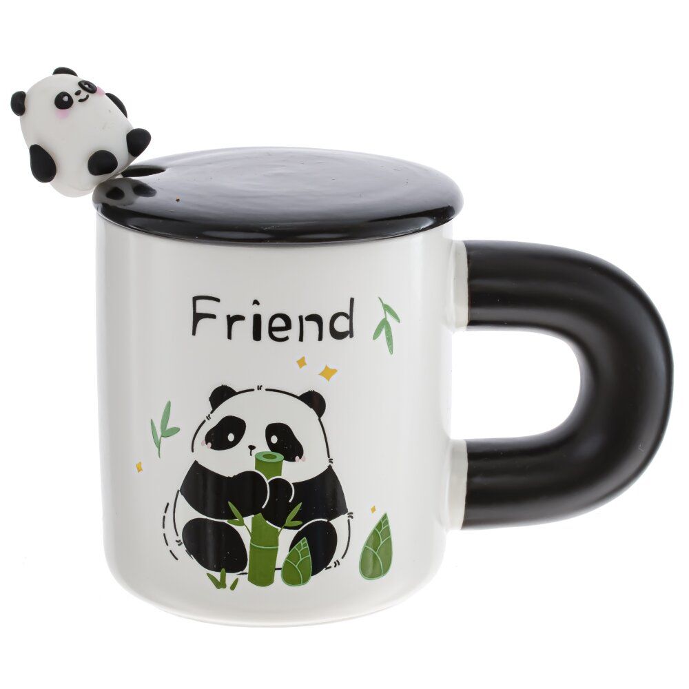 GAEM Кружка с крышкой и ложкой, 430 мл, L8,5 W8,5 H9,8 см, 4в.