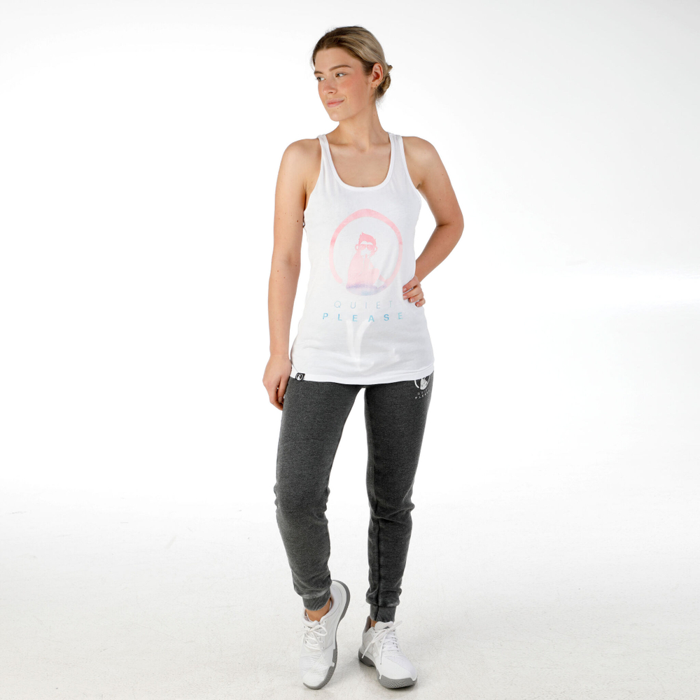 Женские теннисные брюки Quiet Please Break Training Pants Women - Dark Grey, White