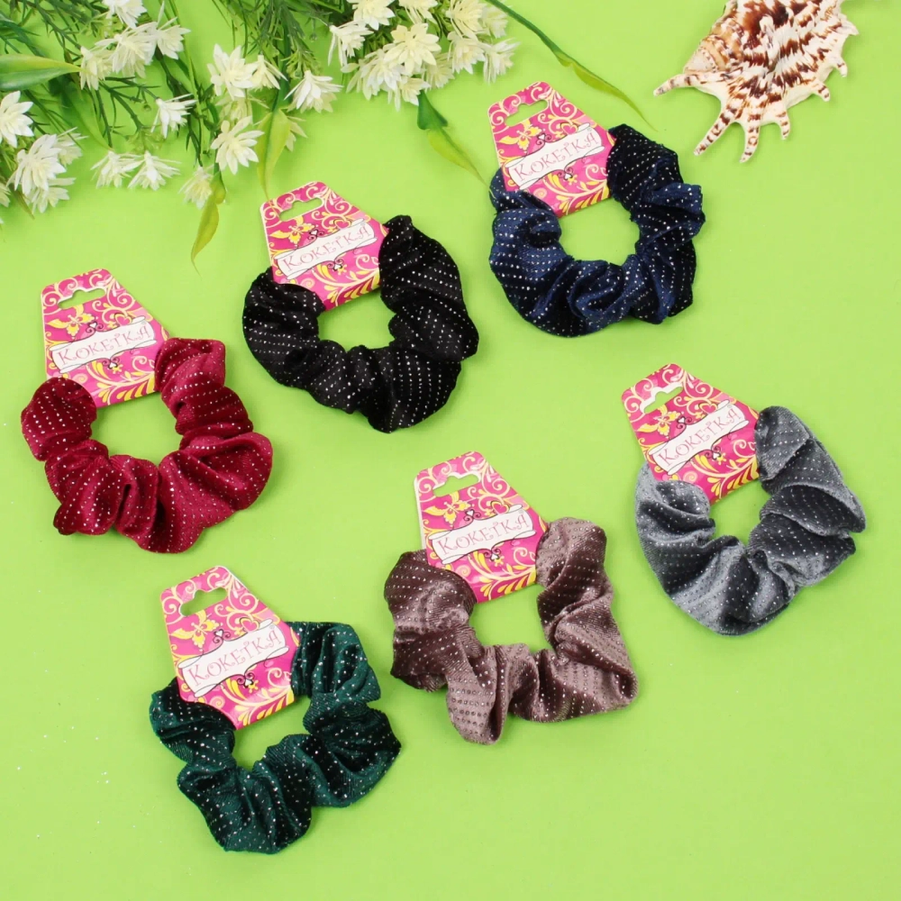 Резинка для волос 1шт «Нair style - Vanessa», микс 6 цветов, d-10,5см●