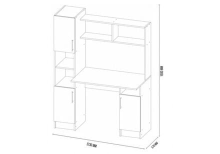 Компьютерный стол Woodville Эндо дуб вотан, белый