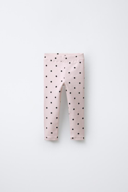 ZARA НАБОР ИЗ ДВУХ ЛЕГИНСОВ С ПРИНТОМ И ОДНОТОННЫХ, ТЕМНО-БОРДОВЫЙ