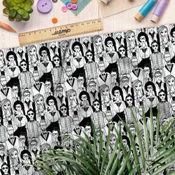 Ткань футер 2-х нитка толпа девушек