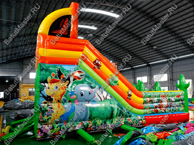 Детский надувной батут-горка "Зов тигра", 8*5*6 м