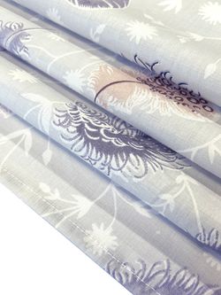 Постельное белье сатин Milky Garden "Перья" семейное  Наволочка 70х70 см 2 шт Простынь на резинке 160x200 см Пододеяльник 145x215 см 2шт