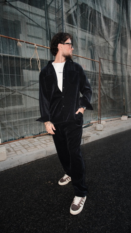 Брюки "Velvet" синие