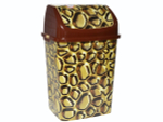Ведро для мусора 8л "Золото" бежевый/темно-коричневый
