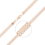 Браслет из красного золота с алмазной гранью (плетение «Ёлочка»)