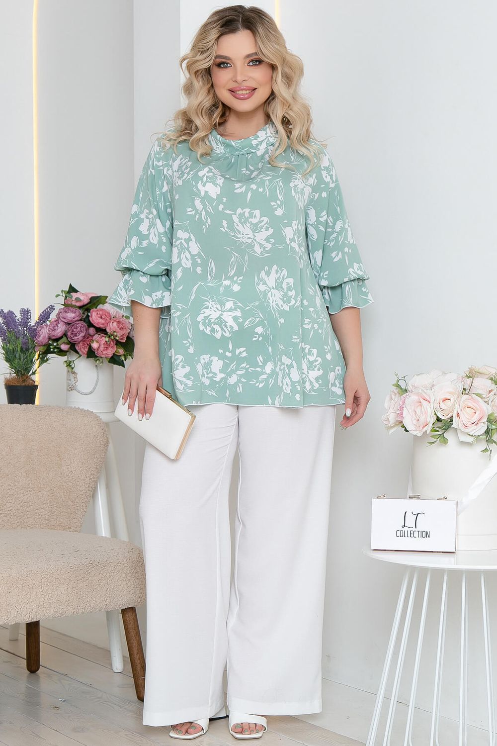 Блуза "Гелла" (мята) Б5644 LT Collection