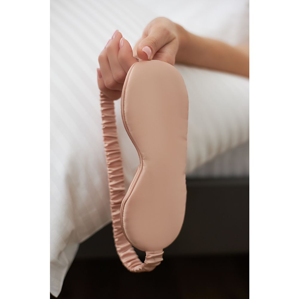 Маска для сна из натурального шелка цвета пыльной розы из коллекции Essential