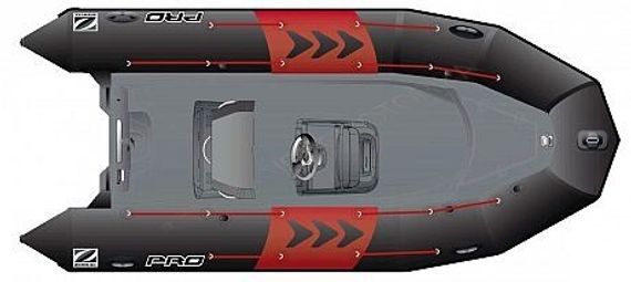 Лодка надувная ZODIAC PRO 500 ПВХ ( черно-серая )