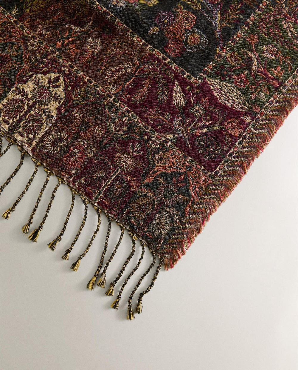 Zara Home - Жаккардовое одеяло с цветочным рисунком, синий, 140x190 см