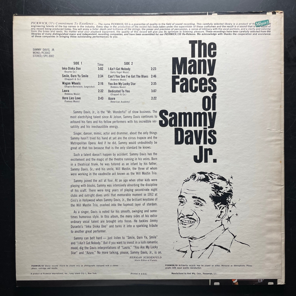 Sammy Davis, Jr. ‎– The Many Faces Of Sammy Davis, Jr. (США 1965г.)