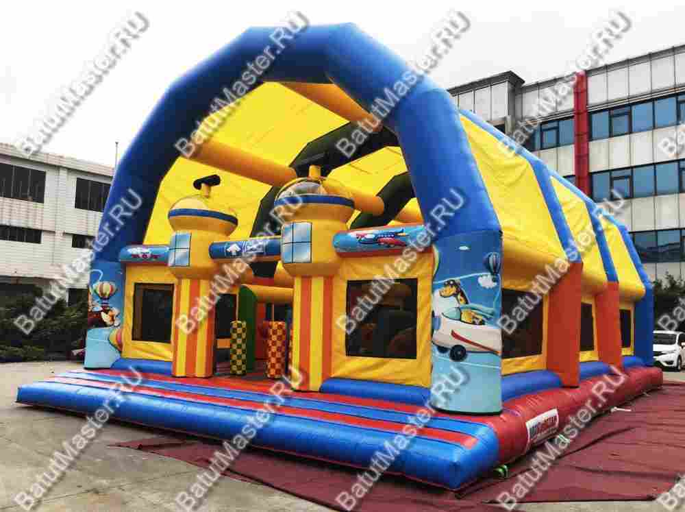 Коммерческий надувной батут "Сказочный комплекс" с крышей 2, 12,8*8*6 м