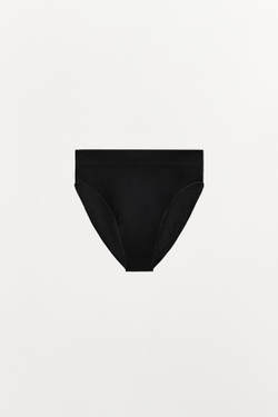 ZARA ТРУСЫ-СЛИПЫ С ЗАВЫШЕННОЙ ТАЛИЕЙ, ЧЕРНЫЙ