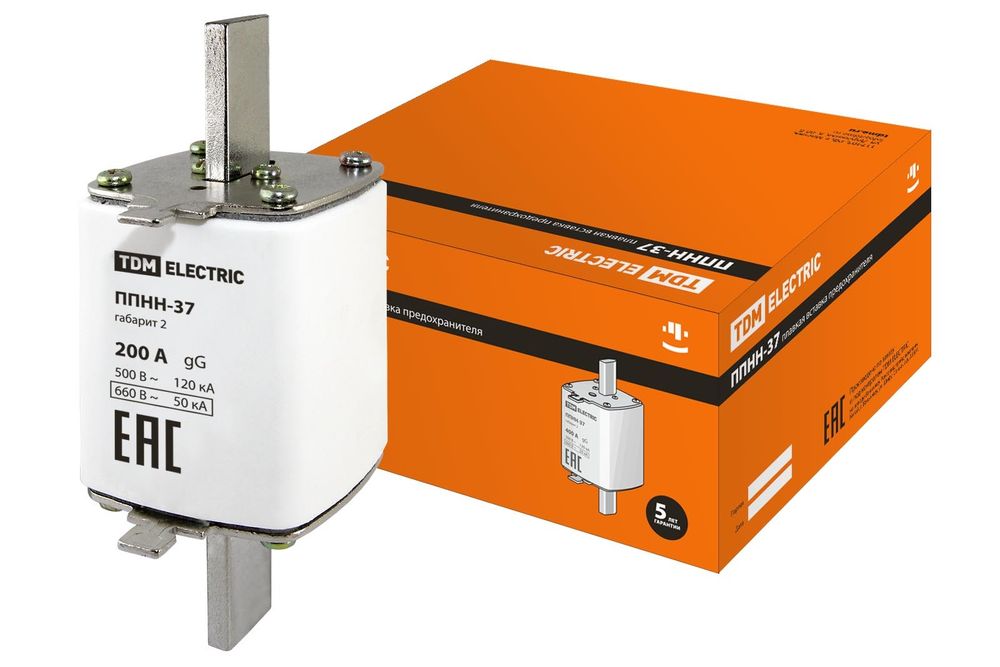 Плавкая вставка предохранителя ППНН-37, габарит 2, 200А TDM SQ0713-0029