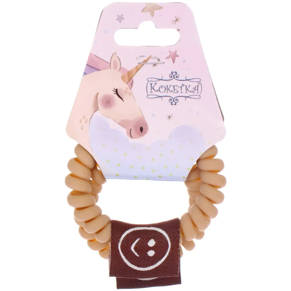 Резинки для волос силиконовые 2шт «MARZIPAN», шоколад, цвет мокачино, d-5,5см (подвес Единорог)●