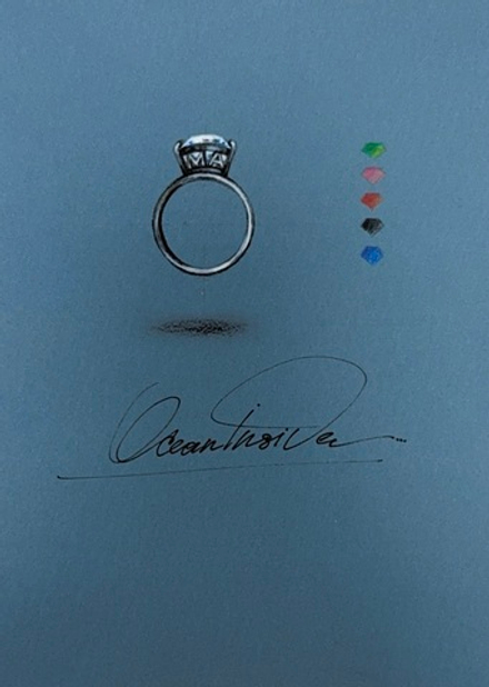 Кольцо "Мама" с бриллиантом 1 карат