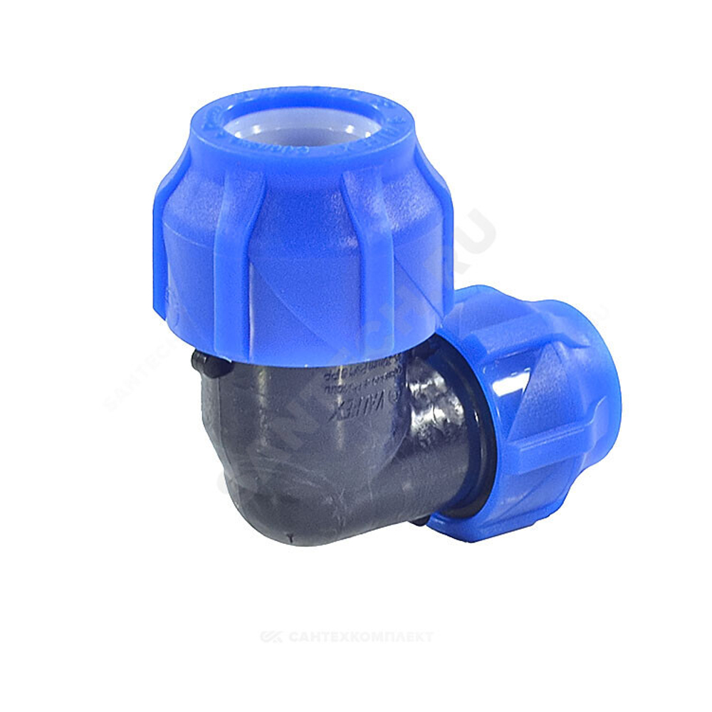 Отвод компрессионный ПЭ переходной Дн 32х25х90гр Ру16 VALFEX 121001223225