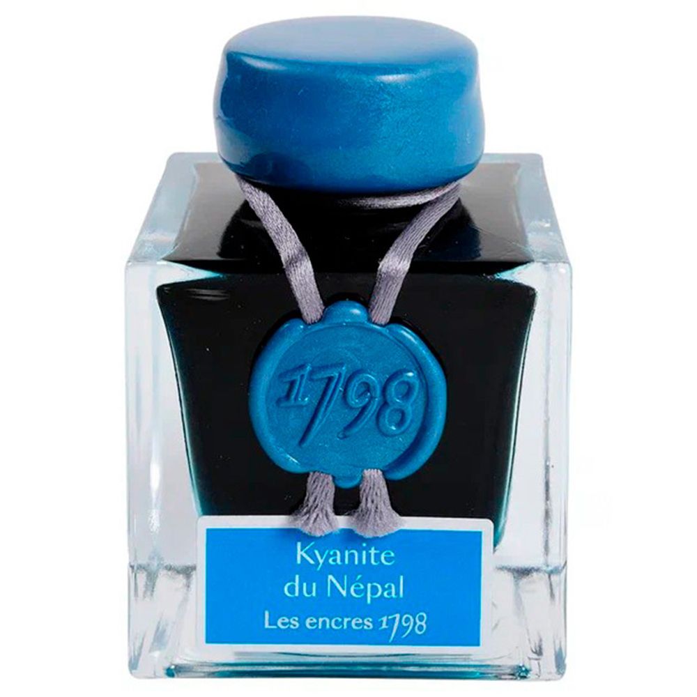 Чернила во флаконе Herbin Prestige 1798 50 мл Kyanite du Népal голубые с серебряными блестками (15513JT)
