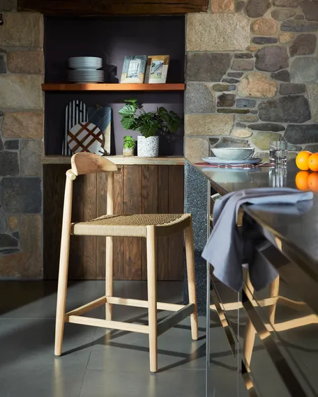 Полубарный стул Glynis, 62 см, массив эвкалипта