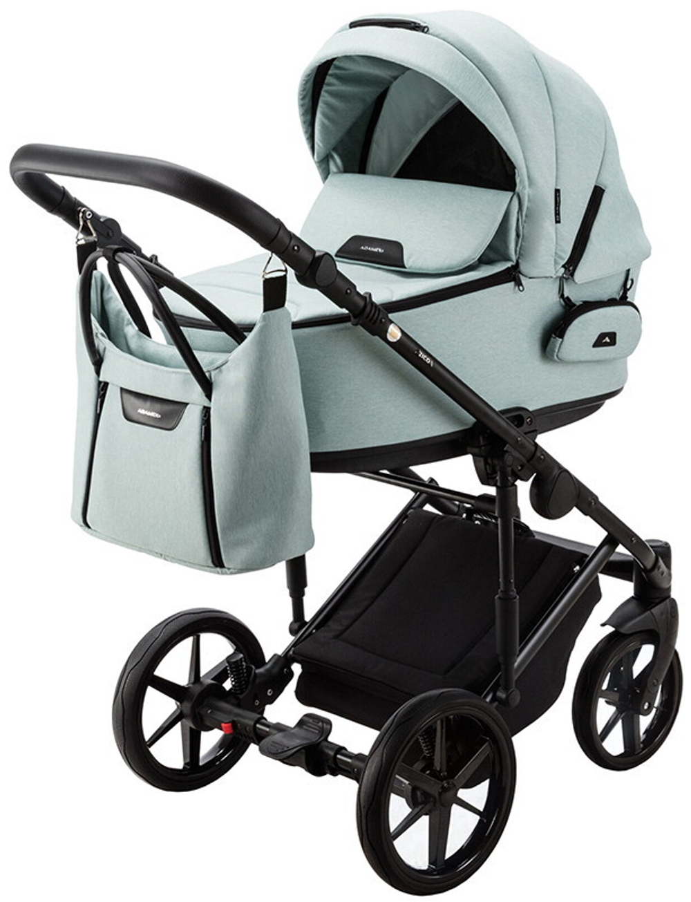 Детская коляска Adamex Zico 2 в 1 Z-TK27 СЕРО-ЗЕЛ.ТК