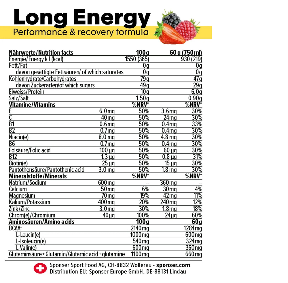 Sponser Long Energy 1000 г