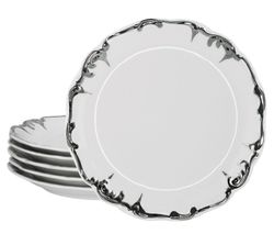 Lenardi 666-389 Набор из 6 тарелок 24см ARGENTO в под.уп.(х4)Фарфор