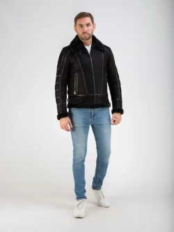 Дубленка мужская натуральная авиатор зимняя Турция