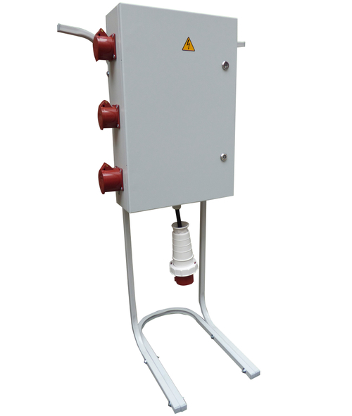 Щит силовой для строительной площадки ЩСсп-В50-4-1/2/6, в сборе со стойкой