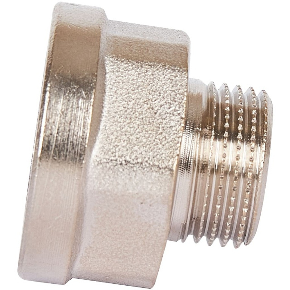 Переход с внутренней резьбы на наружную под ключ STOUT SFT 0073 - 1/2" x 3/8" (латунь никелиров-ная)