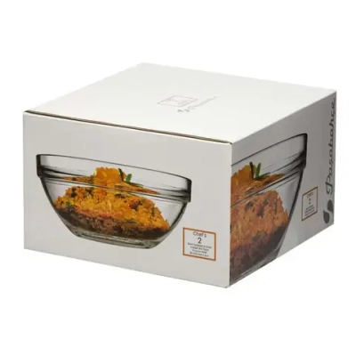 Набор стеклянных салатников 2шт 20см «Шеф» 53573