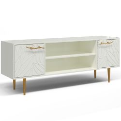 Тумба под ТВ Арт Колор leaves 155см Стайл Голд Белый опал