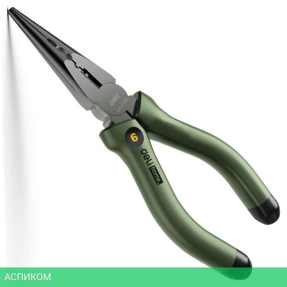 Плоскогубцы Deli HT2106L Green