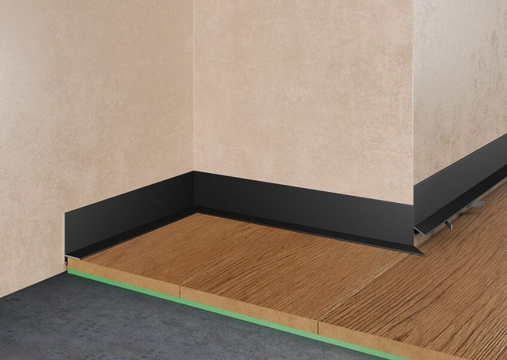 Щелевой плинтус Pro Design Mini L 601 черный, 2700x15,5x35 мм