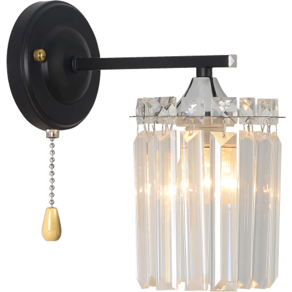 Бра светильник Rivoli June 1062-401 настенный 1хЕ27 60 Вт хрусталь с выключателем | Хрусталь