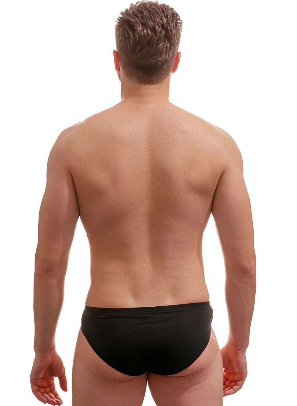 Мужские трусы-слипы с контрастной полоской (Размер: M) (Цвет: черный)