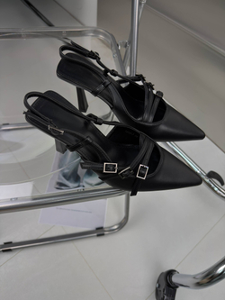 Туфли женские экокожа арт. 258-7 цвет "чёрный"