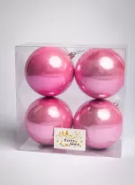 Набор новогодних шаров (4 шт) - перламутр