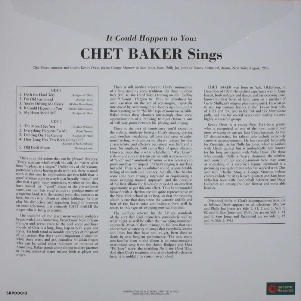 Chet Baker / It Could Happen To You – Chet Baker Sings (LP)
