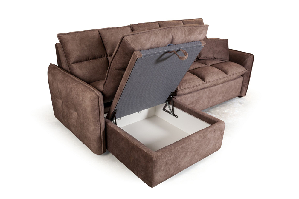 Rio диван-кровать с шезлонгом, замша camel