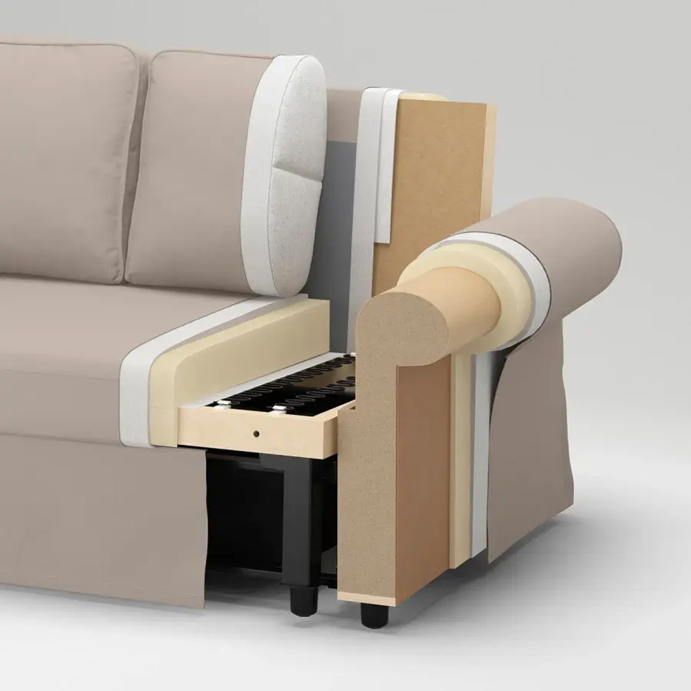 Диван-кровать 3-местный - IKEA VRETSTORP, 91x96x244см, бежевый, ВРЕТСТОРП ИКЕА