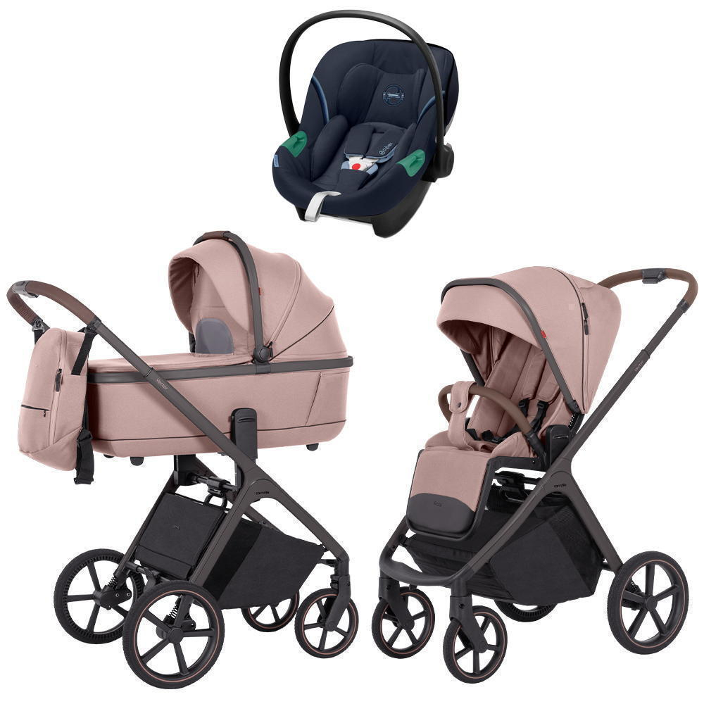 Коляска Carrello Vector CRL-6550 и автокресло Cybex Aton S2 Ocean Blue 3 в 1 Cupcake Beige
