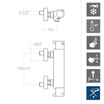 Смеситель термостатический для душа DRAKO 333402S