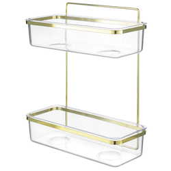 Полка для душа настенная двухъярусная Bergenson Bjorn Siv золотистая