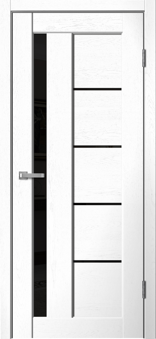 Межкомнатная дверь Status ST03 (Чёрное стекло) Snow soft