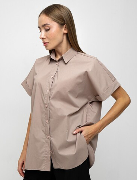 Рубашка с коротким рукавом, цвет бежевый
