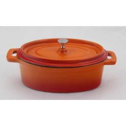 Кастрюля для подачи 12*9 см 250 мл овальная с крышкой эмаль  . P.L. Proff Cuisine