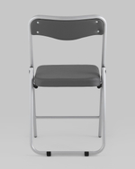 Складной стул Джонни экокожа серый каркас металлик